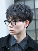 メンズシースルーマッシュニュアンスパーマシャドウパーマテテ風