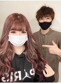 プルエクステピンクブラウンの黒メッシュ #しのだスペシャル