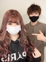 ヘアーデザイン ジェルム(Hair Design germe)&nbsp;プルエクステピンクブラウンの黒メッシュ #しのだスペシャル
