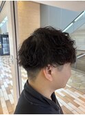 刈り上げマッシュ　なみまきパーマ