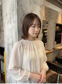 【こなれ感UP】外はねボブ×透明感カラー