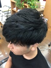 クリーク(CLIQUE) 2ブロック黒艶シンプルマッシュ