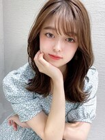 シルクレイ 吉祥寺店(Silk-lei) 大人かわいいフェザーバングカーキグレージュボブ30代吉祥寺