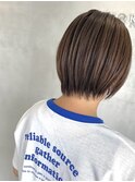 ぼかしhighlight、ミルクティーベージュ、収まりショート【谷合
