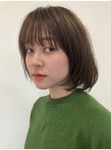 くびレイヤーボブエモージュ前髪マチルダボブ秋グレージュ横浜