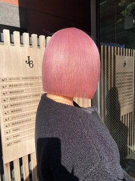 ベレーザ 渋谷(BELEZA) 6173ベビーピンク艶髪ハイトーンカラーホワイトピンク韓国ボブ