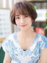 カバーヘア ブリス 志木南口駅前店(COVER HAIR bliss)&nbsp;斜めバングインナーカラーくせ毛風ミニボブc5志木20代30代40代