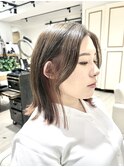 ぷっつりレイヤーボブ×インナーくすみピンク