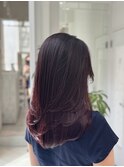 レッド/ボルドー/ロングレイヤー/顔周り/美髪/イメチェン