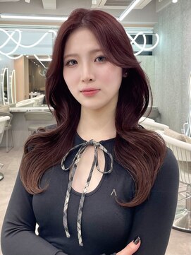 グロー オオミヤ アネックス 大宮(GLROW OMIYA ANNEX) 韓国ヘア ブリーチなしダブルカラー ワインレッド レイヤー