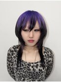 ＊黒髪ウルフミディメルティーカラー小顔シースルーバング