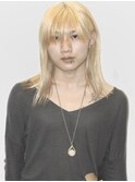 メンズロングホワイトブロンド抜きっぱなしブリーチミルクティー