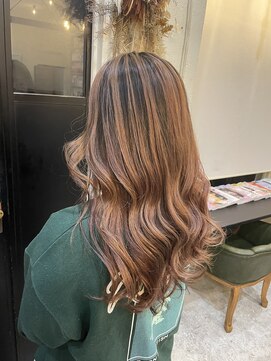 ボアップ 新居浜店(boappu) #バレイヤージュ　#ダブルカラー　#ロング