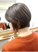 バレイヤージュ髪質改善おさまる透明感白髪染めグレージュ中野