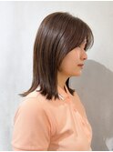 切りっぱなしボブエアリーロング美髪ピンクブラウン