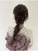 梅田浴衣レンタル　編み下ろし　ヘアアレンジ