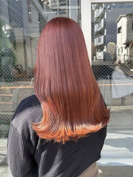 アドア 横浜(ADORE) 【ADORE 横浜】コーラルピンク×ブリーチ透明感カラー