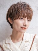 大人可愛い20代30代40代黒髪前下がりひし形小顔ボブ丸みショート