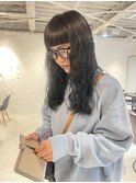 山本/ウェーブパーマロング黒髪前髪カット顔周り吉祥寺無造作