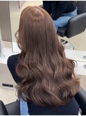 韓国 くびれロング レイヤー ワンホンヘア 小顔前髪