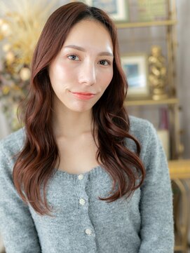 カバーヘア イヴ 戸頭店(COVER HAIR EVE) 大人美人チェリーレッドひし形レイヤーカットc7戸頭20代30代40代