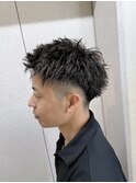 ソフトツイストパーマ　メンズサロン　マッシュ　カット　韓国
