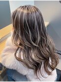 ハイライトデザインカラーフェイスフレーミングレイヤーカット
