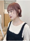 《発色ばっちりなチェリーピンク×フェイスレイヤボブ》