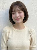 シースルー前髪ハッシュカット小顔レイヤーボブA14越谷20代30代!