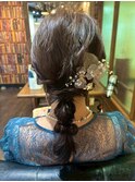 編みおろし/ヘアセット/ヘアアレンジ/結婚式ヘア/お呼ばれヘア