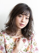 トップヘアーラウンジ 知立(TOP HAIR Lounge) 無造作セミディで周りと差をつけよう！/前髪パーマ/アースカラー