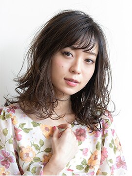 トップヘアーラウンジ 知立(TOP HAIR Lounge) 無造作セミディで周りと差をつけよう！/前髪パーマ/アースカラー