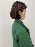 オレンジと表面だけバレイヤージュ