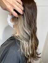 フロート 小阪店(float) インナーカラー_マロンベージュ Aラインボブ かきあげ