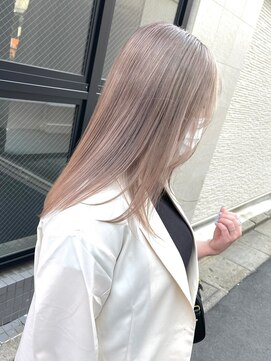 サンク 原宿 表参道(cinq) ミルクティーベージュダブルカラーインナーカラーケアブリーチ