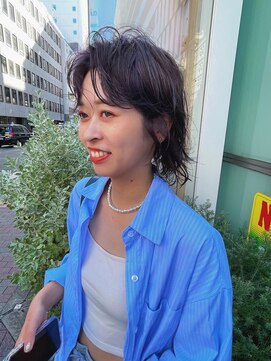 マージュ ギンザ(marju GINZA) ダークネイビーラベンダー マッシュウルフパーマ