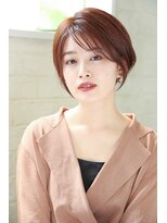 大人ショート/ショートボブ/マチルダボブ/ピンクベージュ/卵型