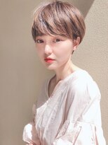 セイドット リー(Say. Ree)&nbsp;Say.ショートホワイトグレージュチェリーブラウンミニウルフ