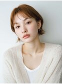 くびレイヤーエモージュ前髪モテベージュレイヤーミディ/高円寺