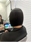 ボブ　切りっぱなしボブ　ストレート