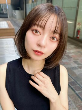 クーエフー(coo et fuu) シースルーバング透明感カラーワンレンボブ髪質改善