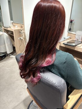 【ピンクパープル/ショコラブラウン】髪質改善インナーカラー