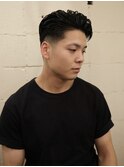メンズアップバング 刈り上げ センターパート フェード