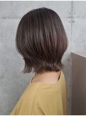 白髪ぼかしハイライトくびれボブ顔周りレイヤーカット縮毛矯正
