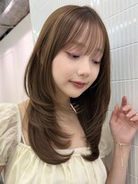 ベイルーム(BAYROOM by HONEY omotesando)&nbsp;ミディアムレイヤー/ハニーブラウン/顔まわりカット