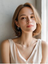 ロッソ 大橋店(Rosso) 流れる前髪のベージュボブ【大橋】