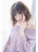 切りっぱなし☆ミディアムボブ　似合わせカットで小顔に