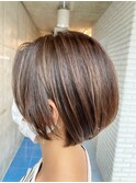 立体感ハイライトで大人おしゃれショートボブ☆表参道×長岡
