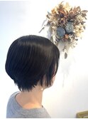 明るい白髪染め×前下がりショートボブ