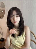 レイヤーカット　大人ヘア　小顔ヘア　ロング　ミディアム